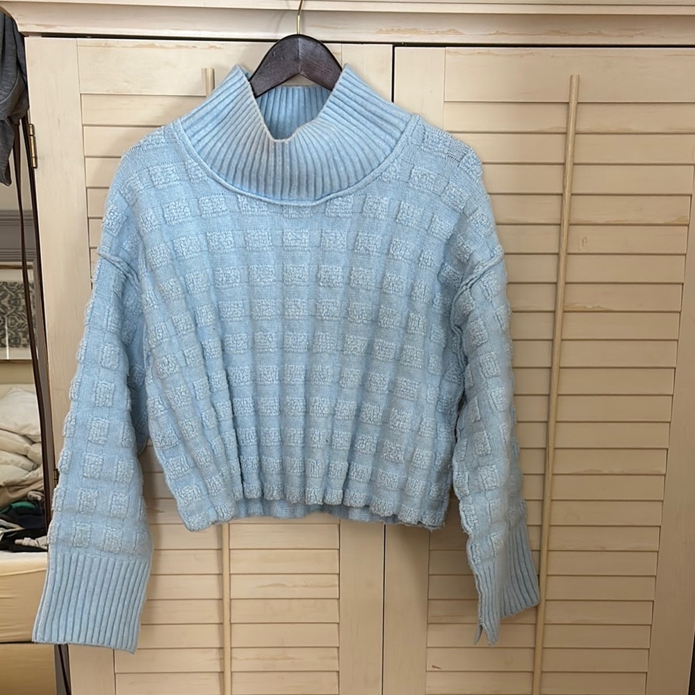 Free people Cozy Blue Turtleneck Sweater